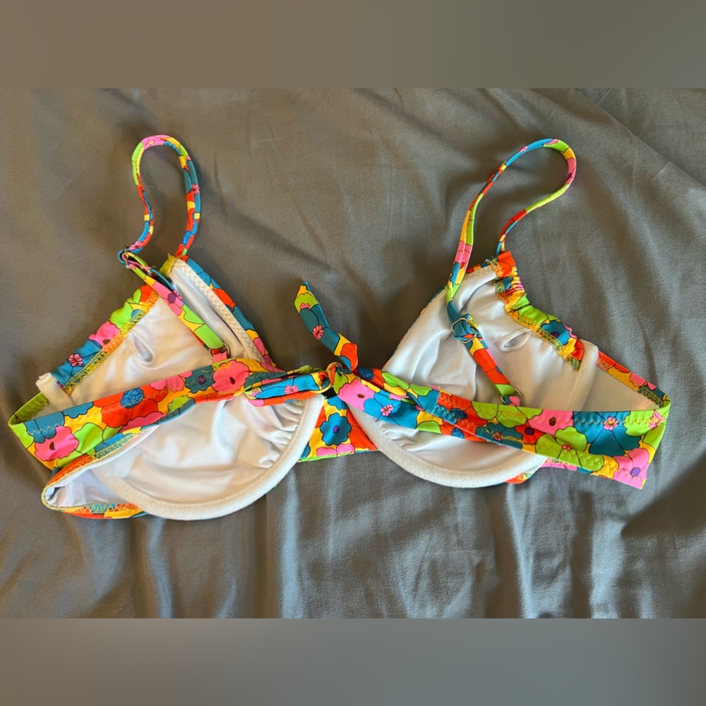 Colorful Lined Bikini Top